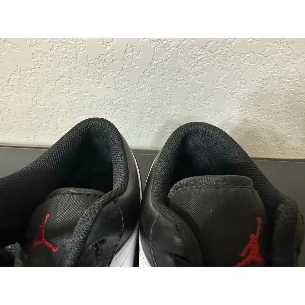 Nike Air Jordan 1 Low Red Bred Toe 2.0 Sneaker Shoe Men 10 Fashion Streetwear